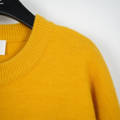 Ami Alpaca Wool White Heart Crewneck Sweater Unisex