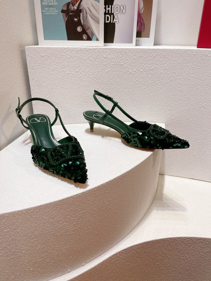 Sequined High-End Spring/Summer Heels