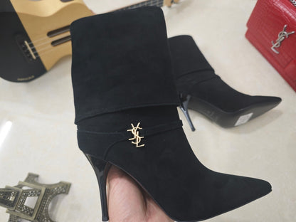 W144 Saint Laurent YSL High-Heeled Boots