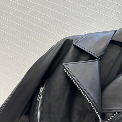 Ultra-Short 100% Lambskin Moto Jacket