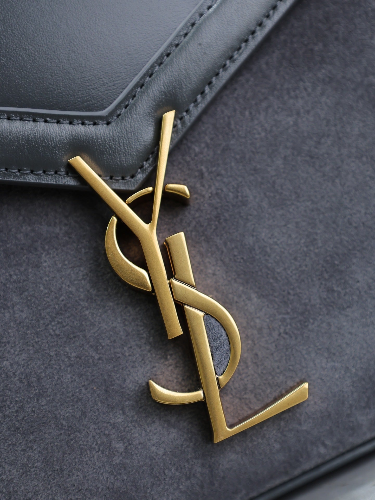 Saint Laurent Suede Cassandra Briefcase Bag