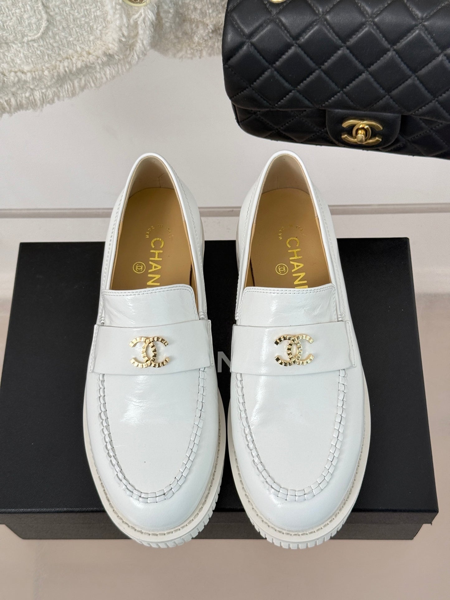 CHANEL Classic Color-Blocked Double C Loafers