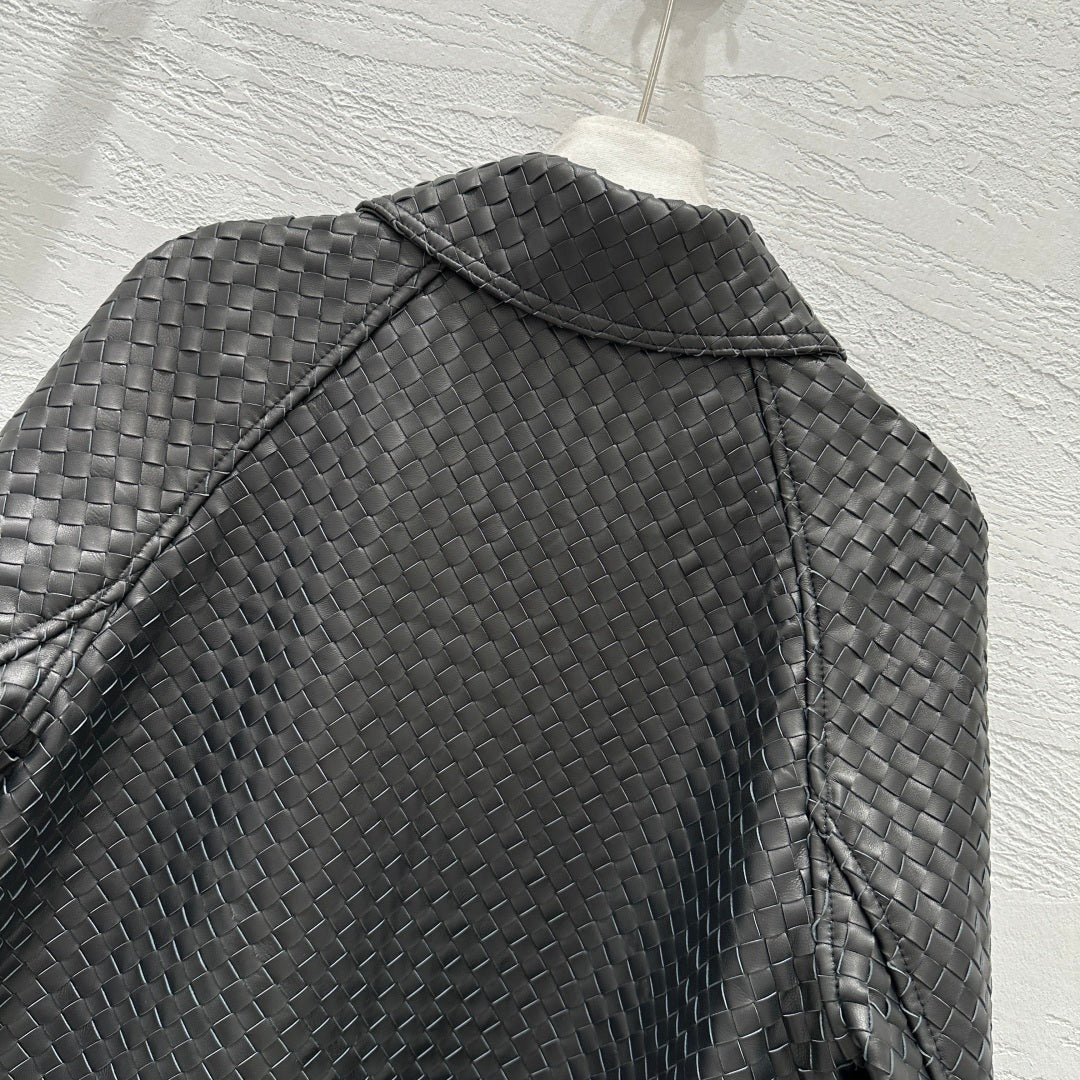 Bottega Veneta Woven Lambskin Oversized Jacket