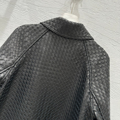Bottega Veneta Woven Lambskin Oversized Jacket