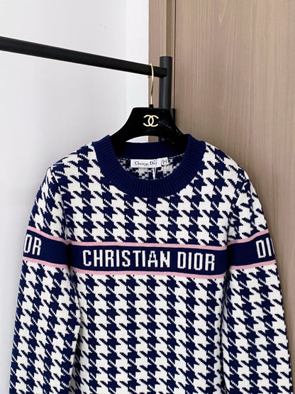 Dior 2025 Houndstooth Long-Sleeve Shirt