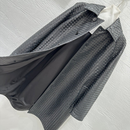 Bottega Veneta Woven Lambskin Oversized Jacket