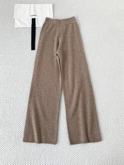 Camel Cable Knit Coarsehair Pants