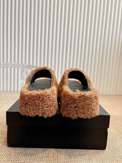 CHANEL 2025 Rhinestone Platform Slingback Sandals