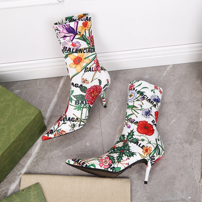 Gucci Early Autumn 8-Inch Floral Elastic Riding Boots