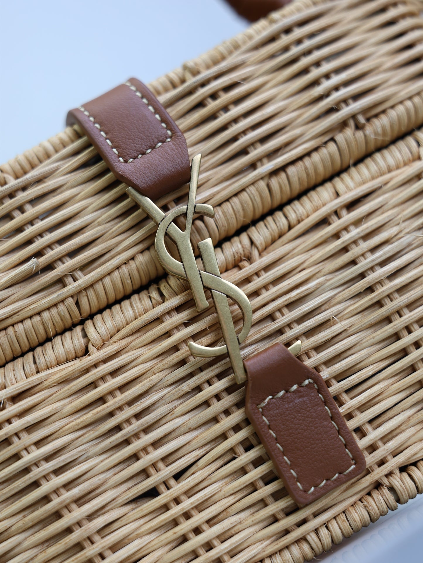 Saint Laurent YSL Vanity Bag in Raffia Wicker