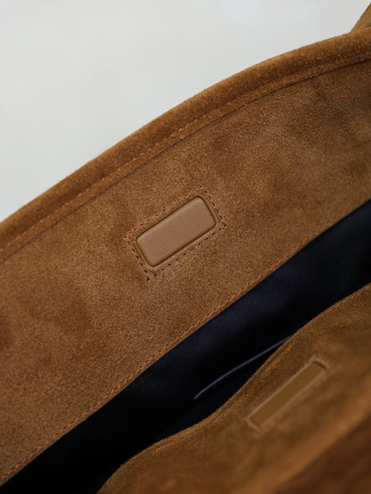 Saint Laurent Niki Suede Bucket Bag in Brown