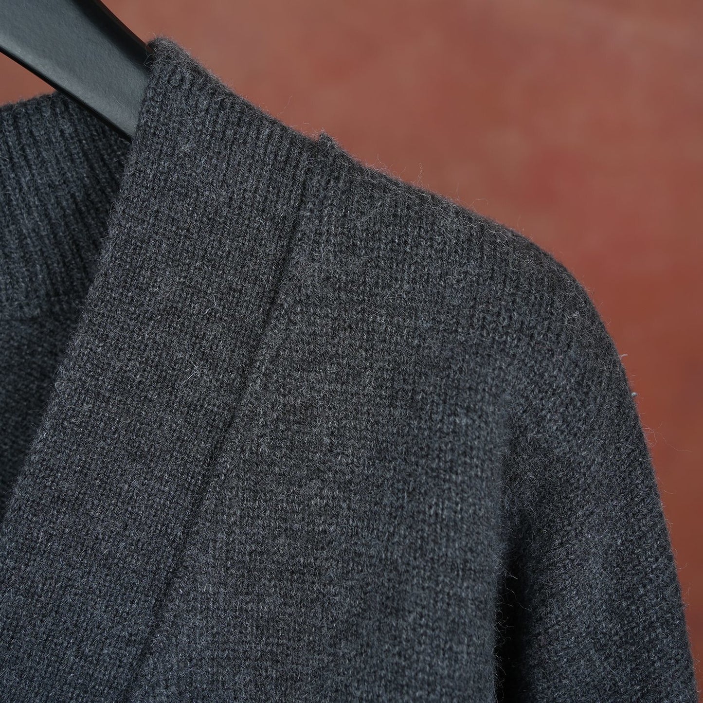 AMI Wool Black Heart V-Neck Knit Cardigan Unisex Loose Fit