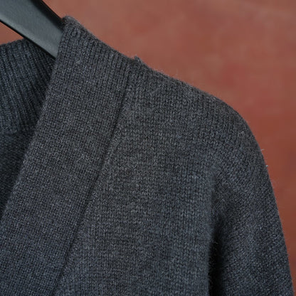 AMI Wool Black Heart V-Neck Knit Cardigan Unisex Loose Fit