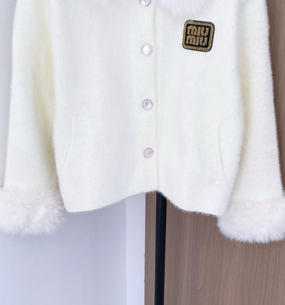 New Two-Tone Logo Cardigan Slimming & Versatile