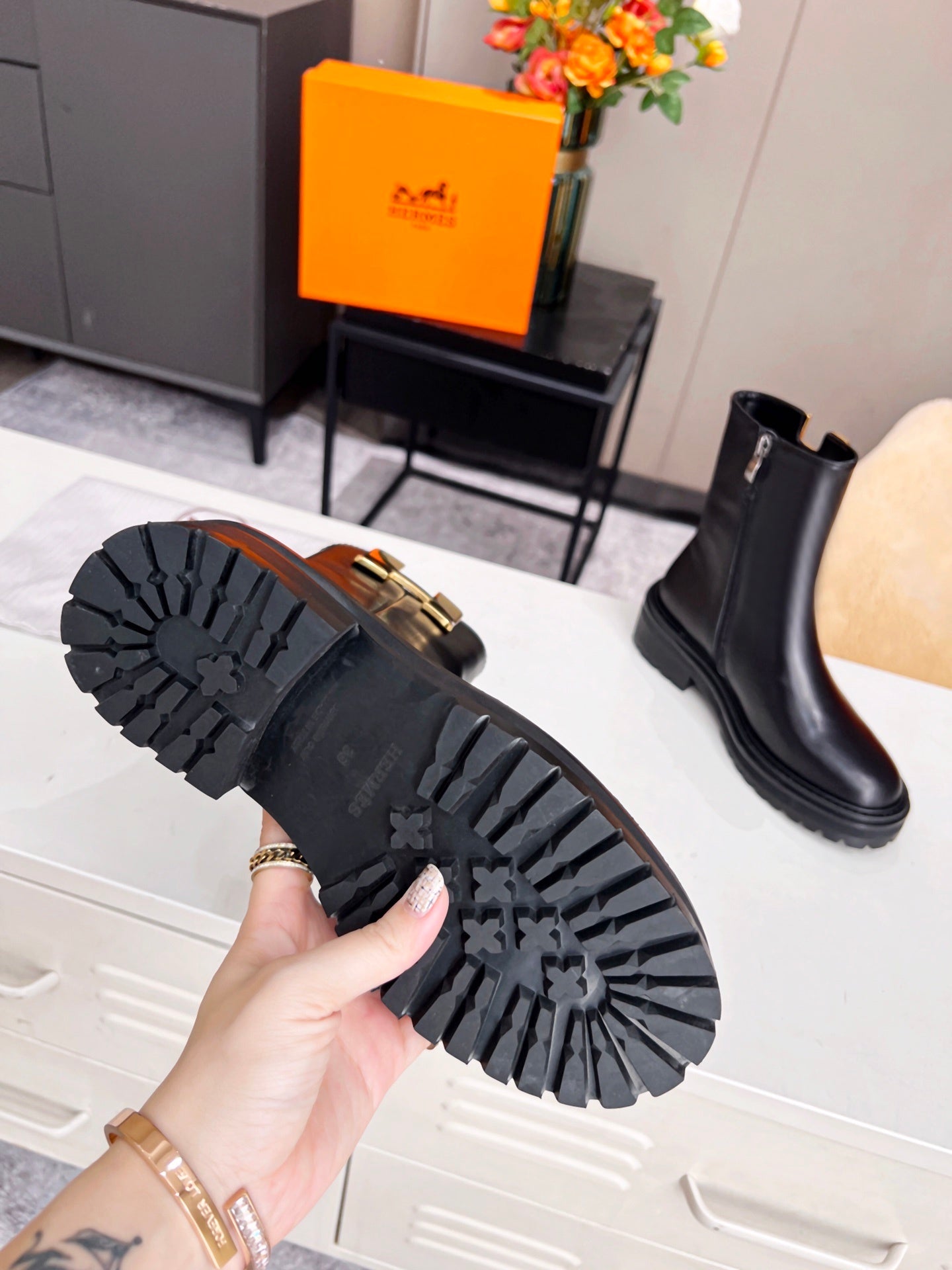 Luxury Hermes Kelly Buckle Boots