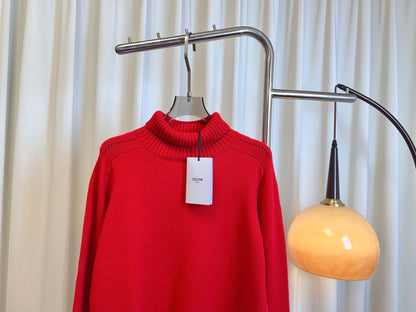 Winter Embroidered Arc de Triomphe Wool Turtleneck