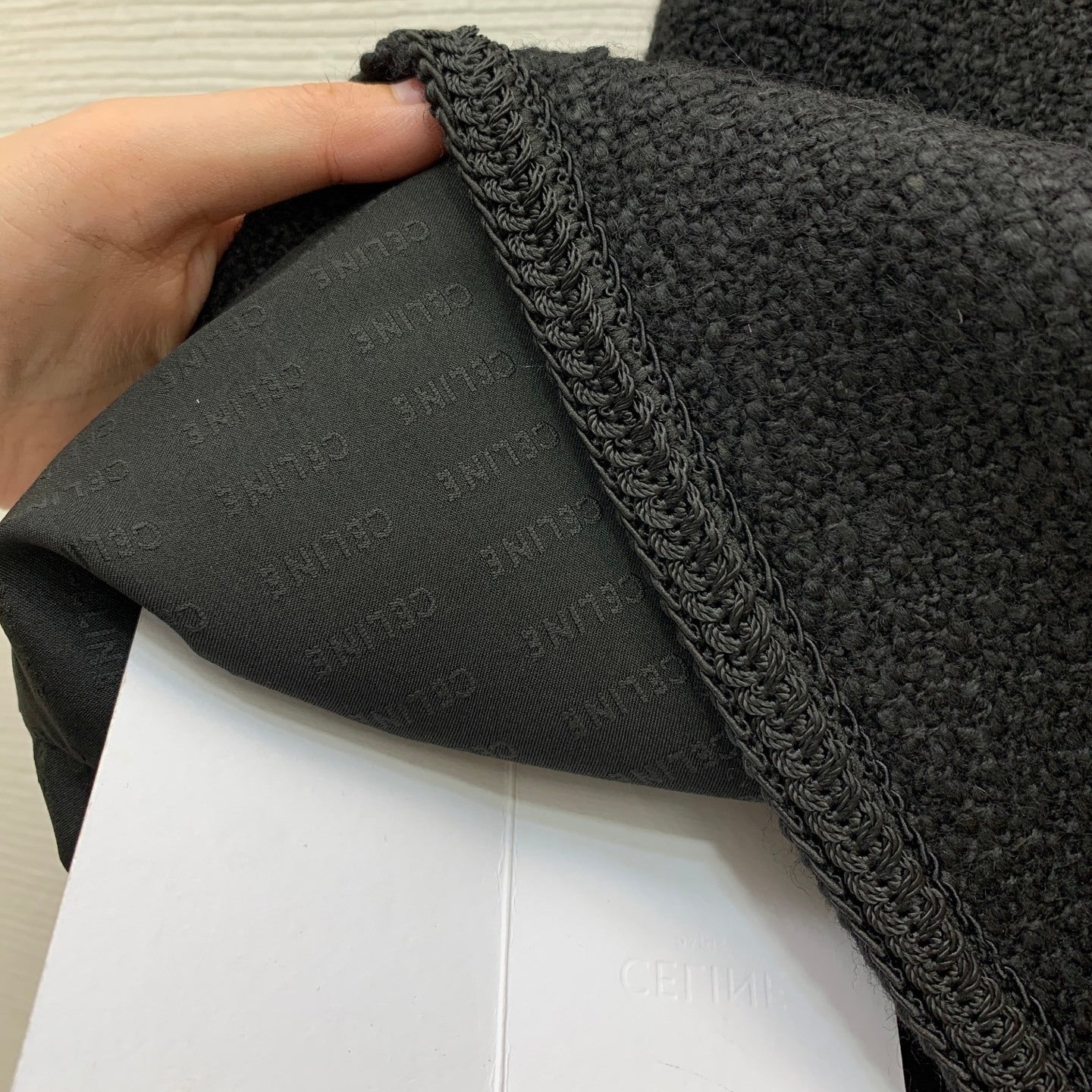 Black Round-Neck Short Jacket Gold Buttons