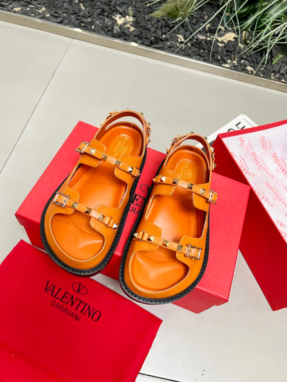 Valentino Classic Leather Design Sandals
