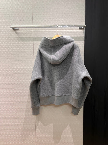 Winter Goose Wool Hooded Jacket Classic Logo