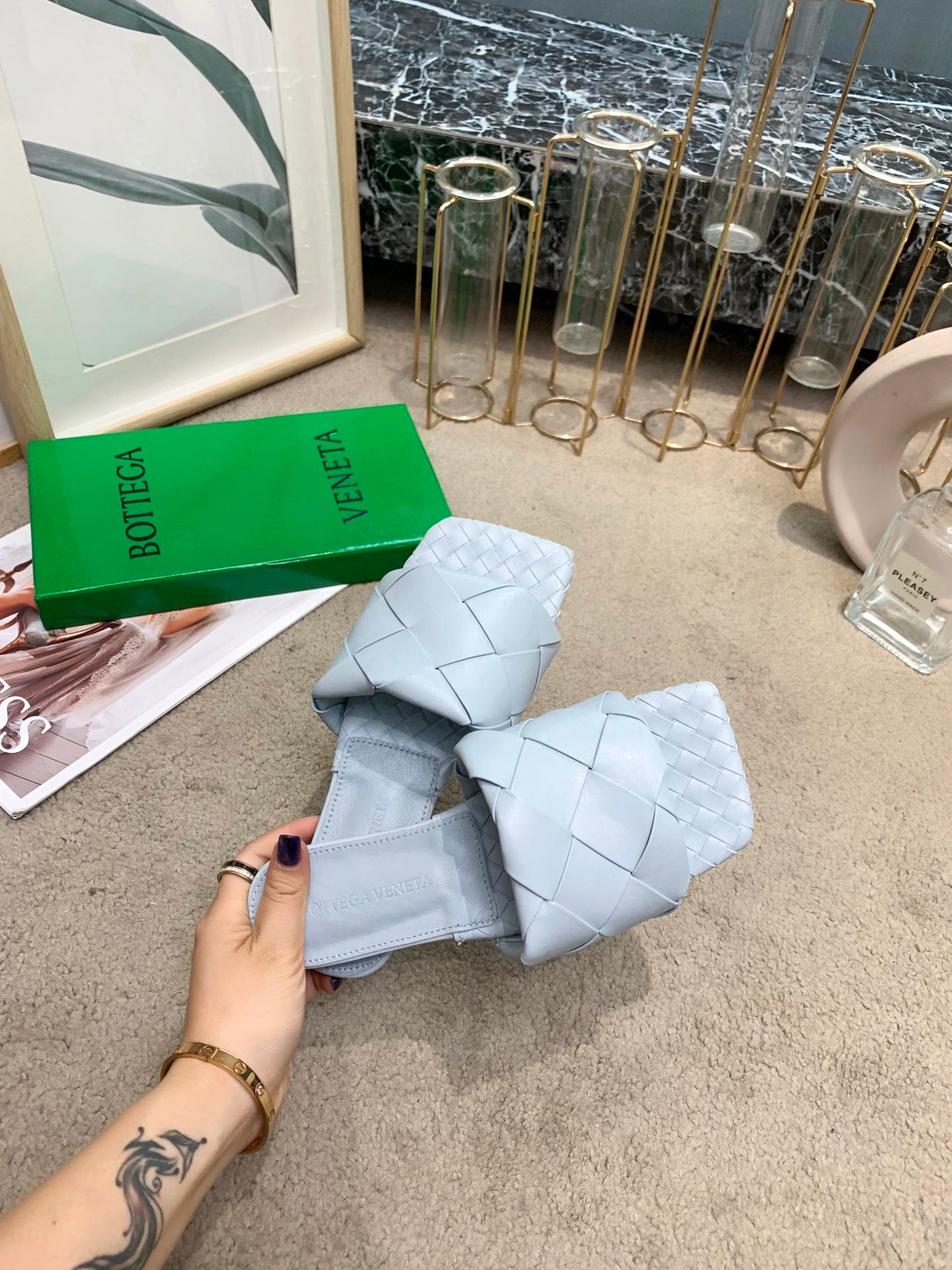 Bottega Veneta Women’s Chunky Woven Flat Sandals