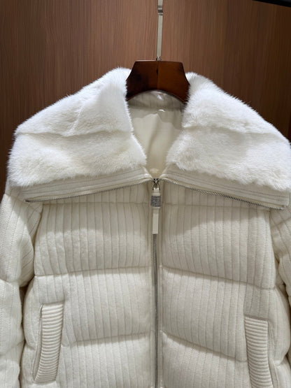 BC Down Jacket with Mink Collar & White Goose Down