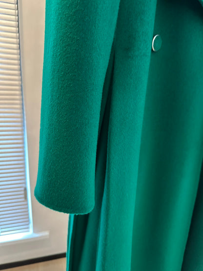 Green Double-Breasted Wool Coat