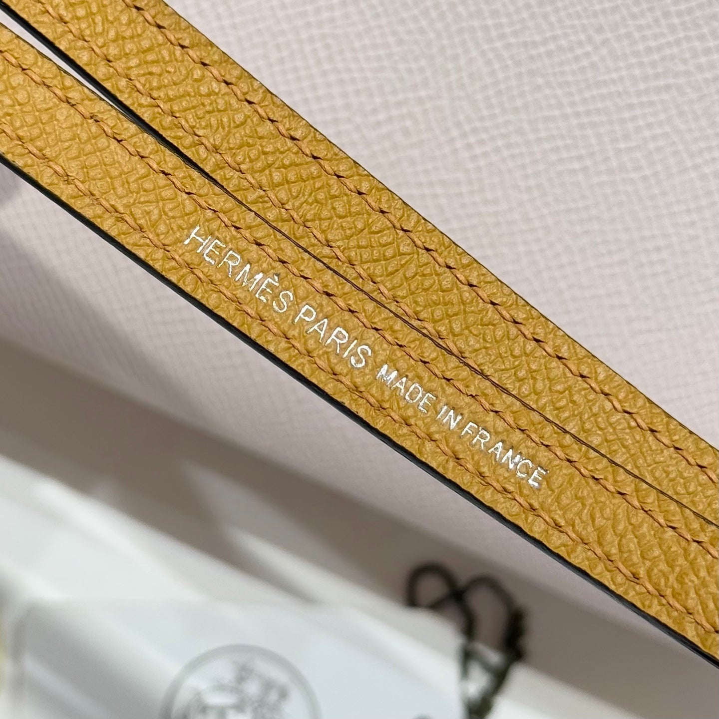 Hermès Kelly Mini 20 Craie & Mauve Pale Epsom Leather Handbag