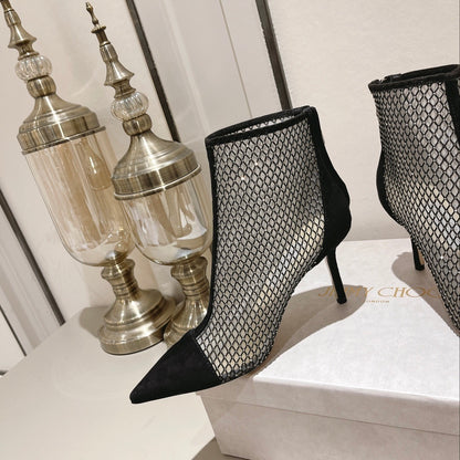 W204 Autumn/Winter Lace Rhinestone High-Heeled Boots