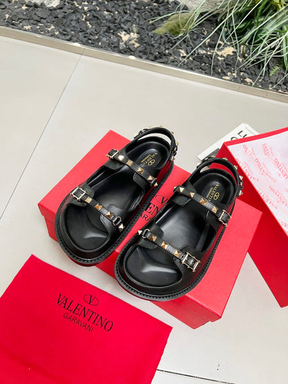 Valentino Classic Leather Design Sandals