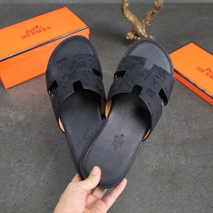 Hermès ORA Colorful Leather H Slippers