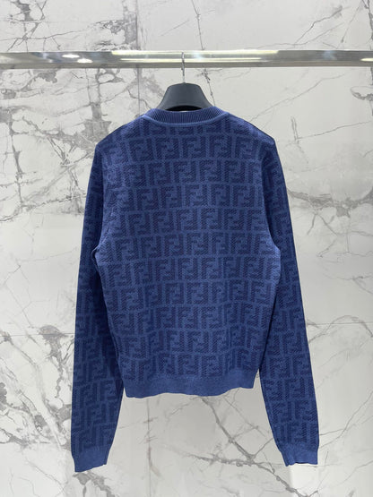 Fendi Embroidered Stretch Linen Blend Cardigan