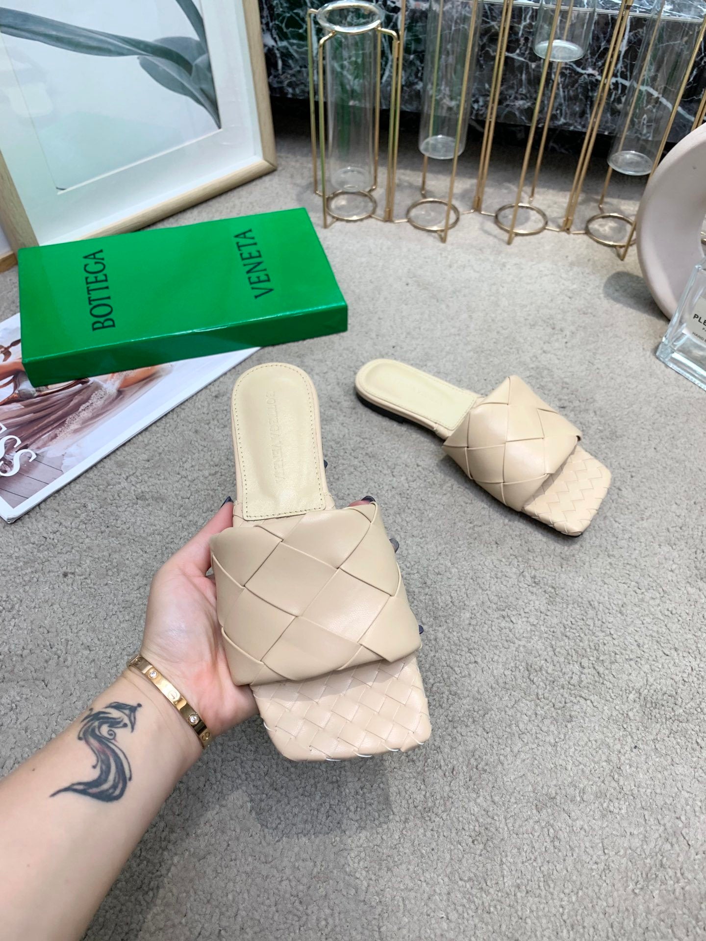 Bottega Veneta Women’s Chunky Woven Flat Sandals