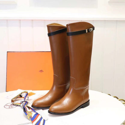 Hermes Kelly Classic Riding Boots – Premium Cowhide & Suede