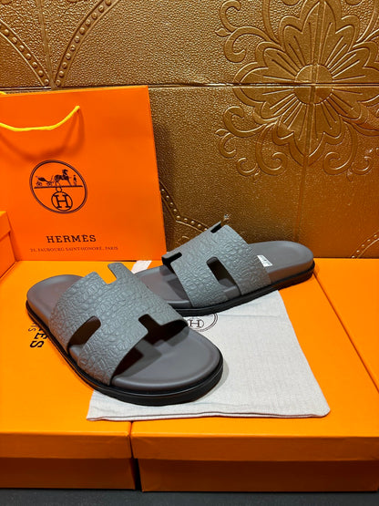 Hermes Oran Leather Slippers