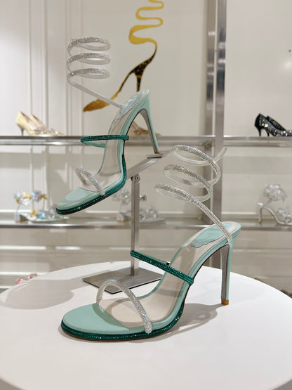 W204 Supreme Edition Rᴇɴᴇ Cᴀᴏᴠɪʟʟᴀ Rhinestone Women’s Stiletto Sandals