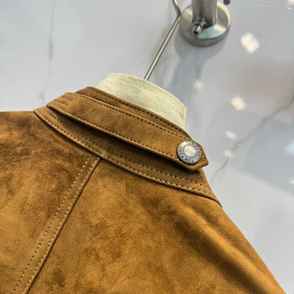 Early Spring Suede Lambskin Jacket Stand Collar