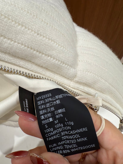 BC Down Jacket with Mink Collar & White Goose Down