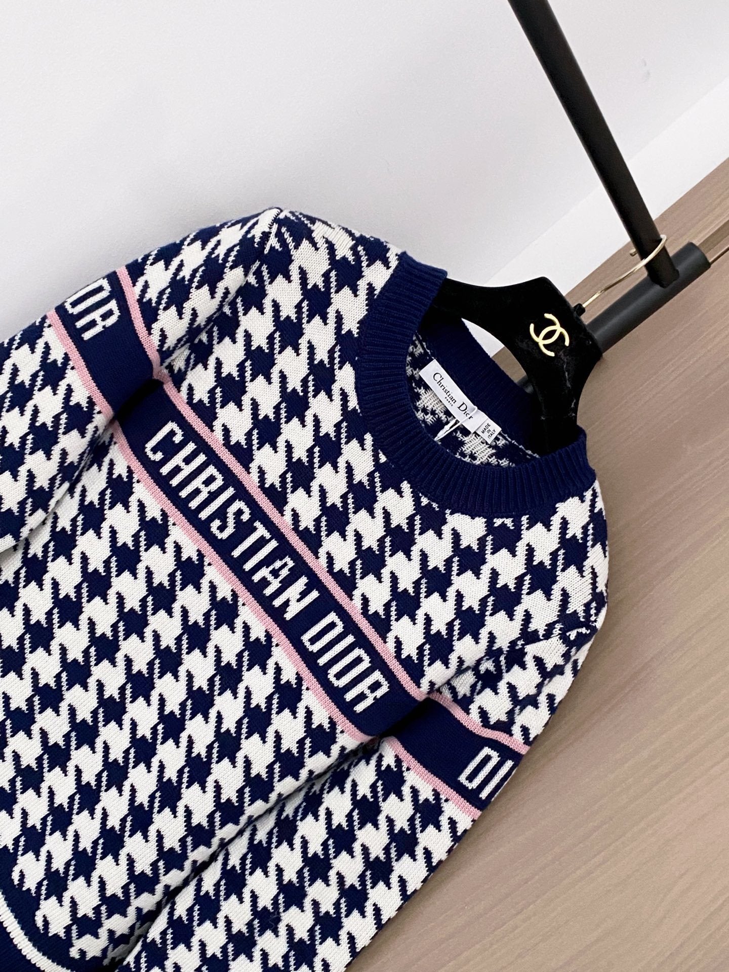 Dior 2025 Houndstooth Long-Sleeve Shirt