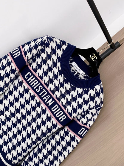Dior 2025 Houndstooth Long-Sleeve Shirt