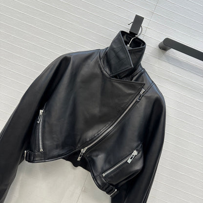 Ultra-Short 100% Lambskin Moto Jacket