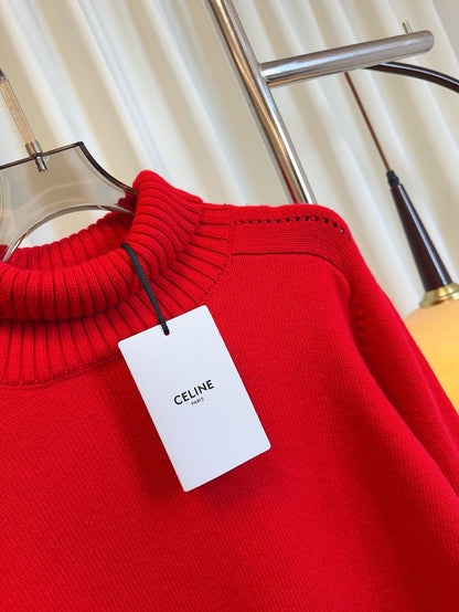 Winter Embroidered Arc de Triomphe Wool Turtleneck