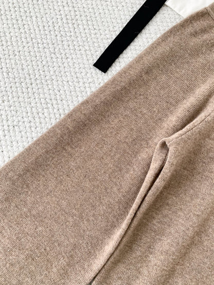 Camel Cable Knit Coarsehair Pants