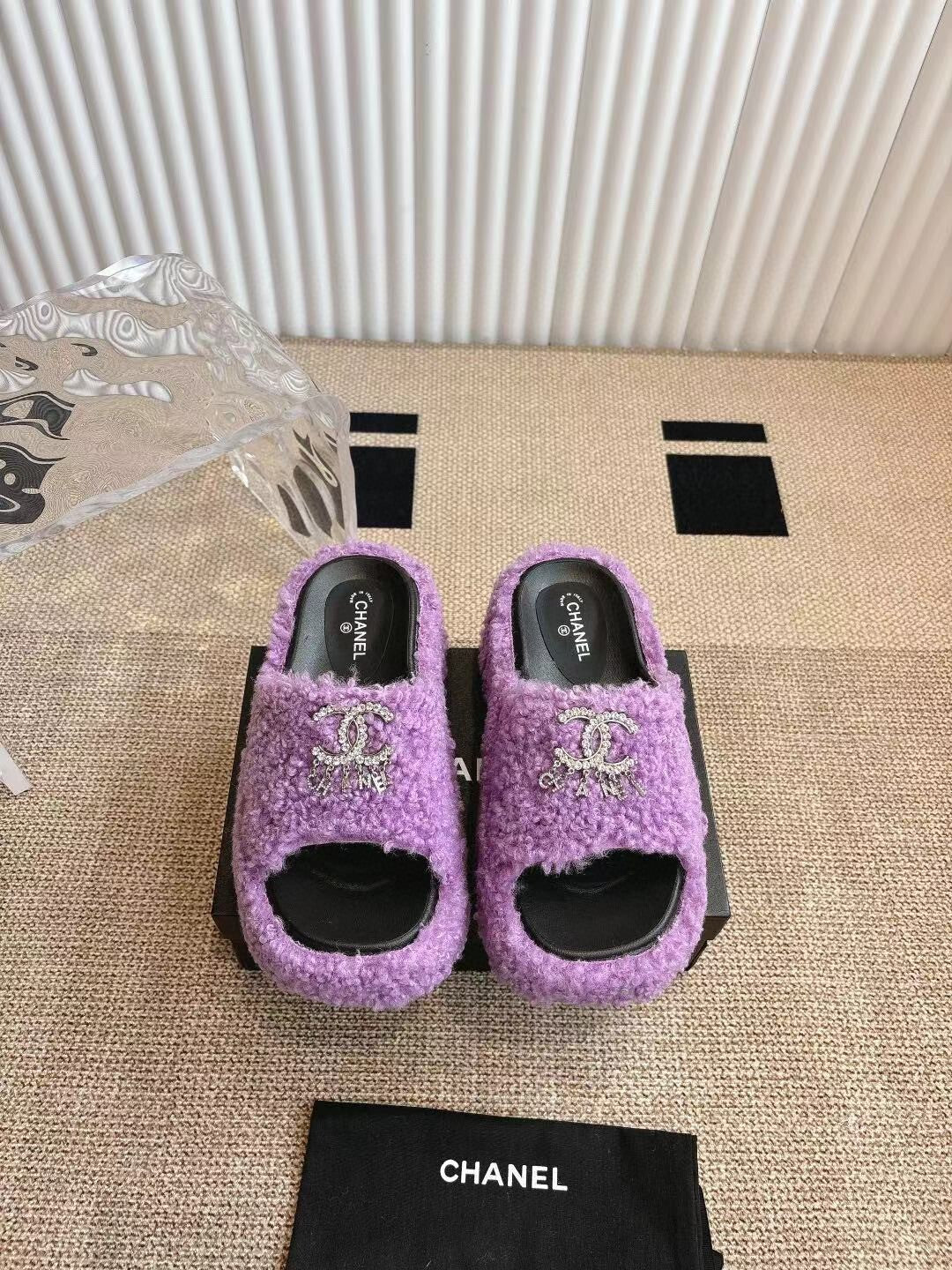 CHANEL 2025 Rhinestone Platform Slingback Sandals