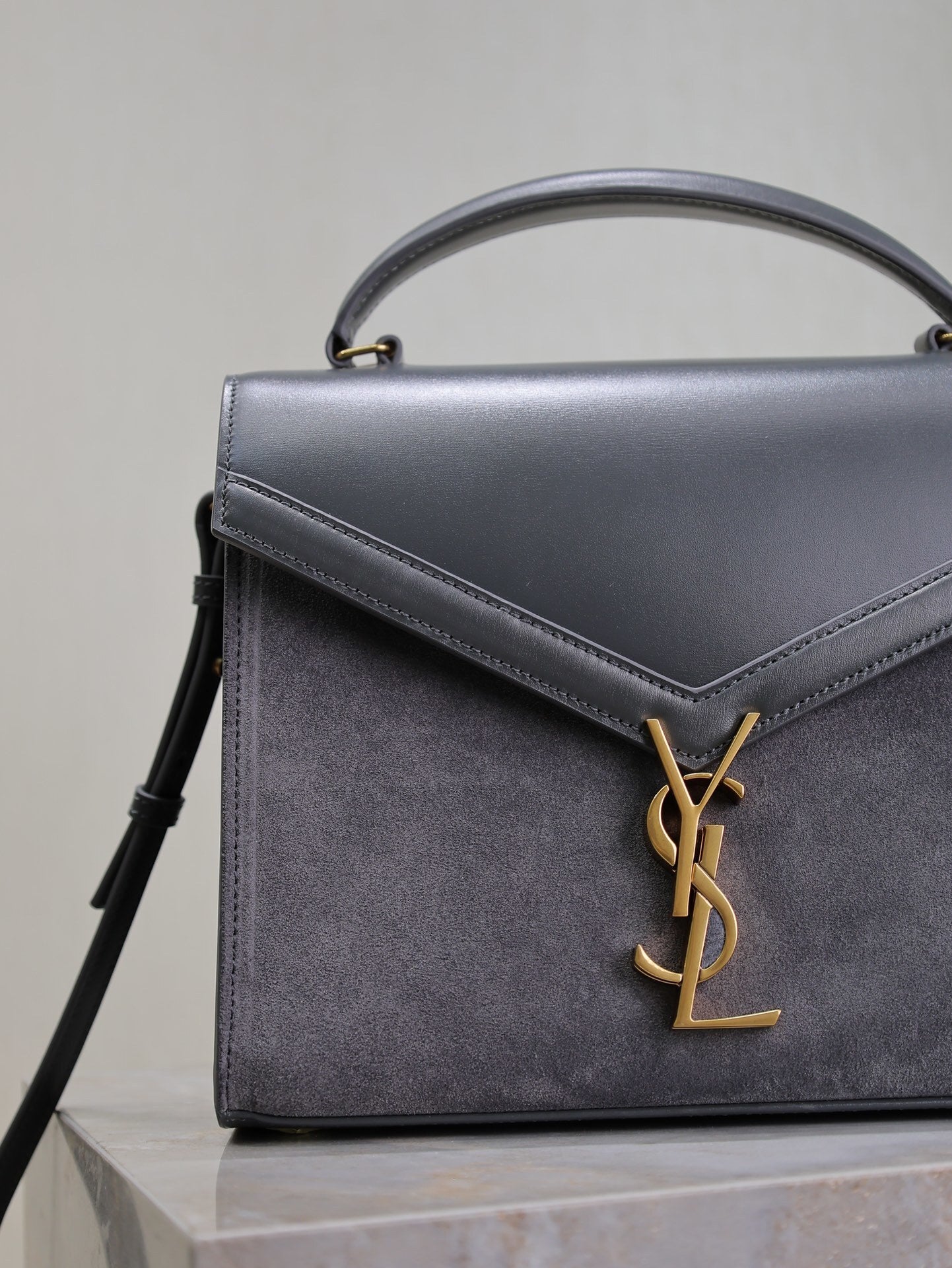Saint Laurent Suede Cassandra Briefcase Bag