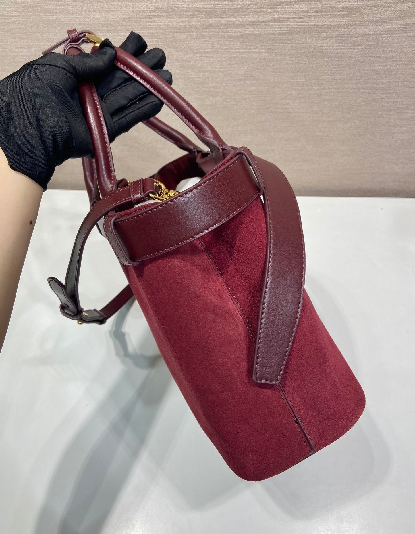 Prada Medium Buckle Tote Bag – Red Leather Luxury Tote
