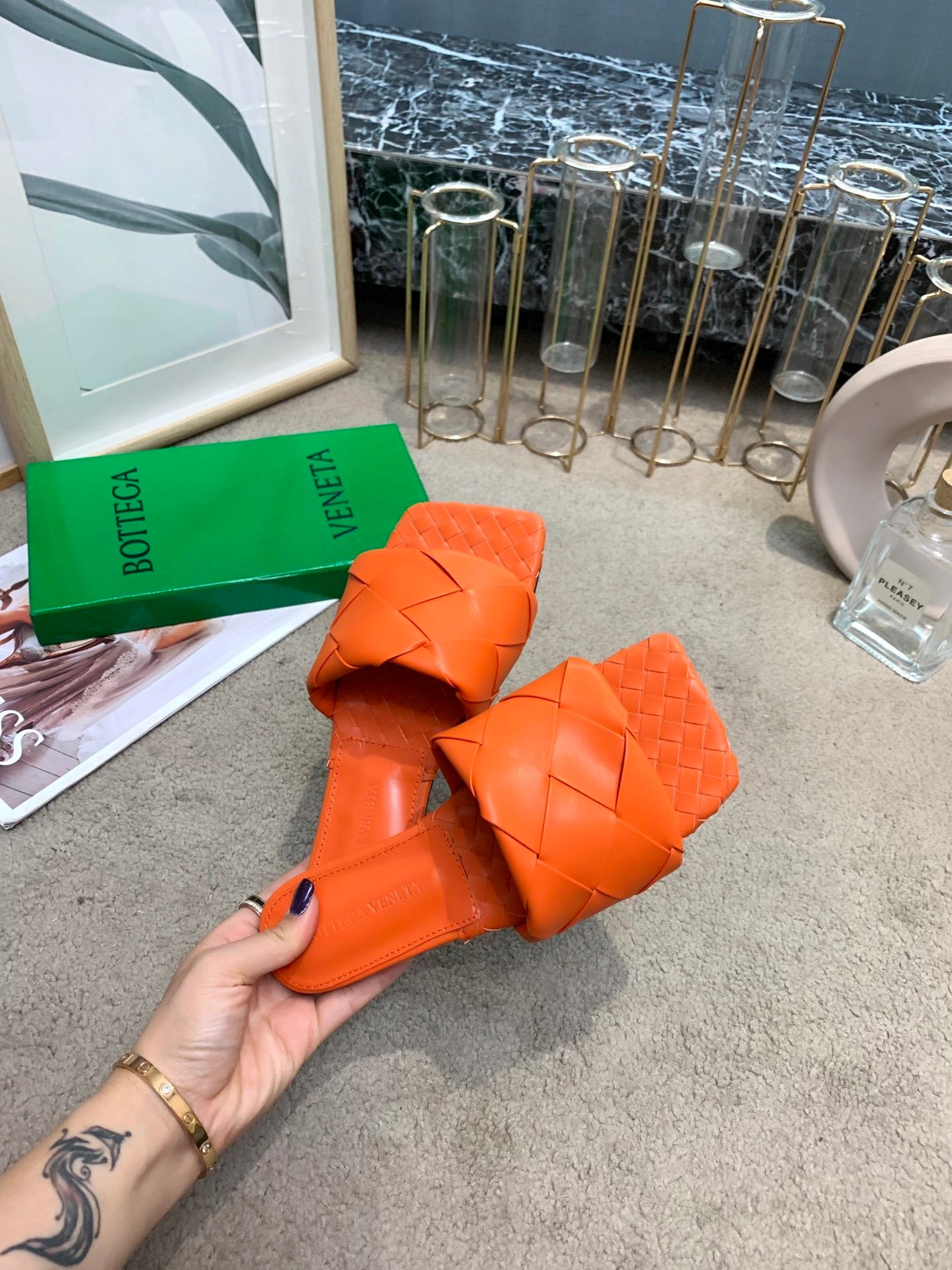 Bottega Veneta Women’s Chunky Woven Flat Sandals