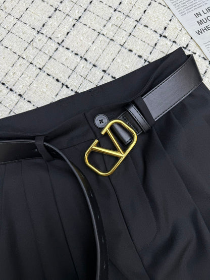 Classic Pleated Wool-Blend Casual Trousers