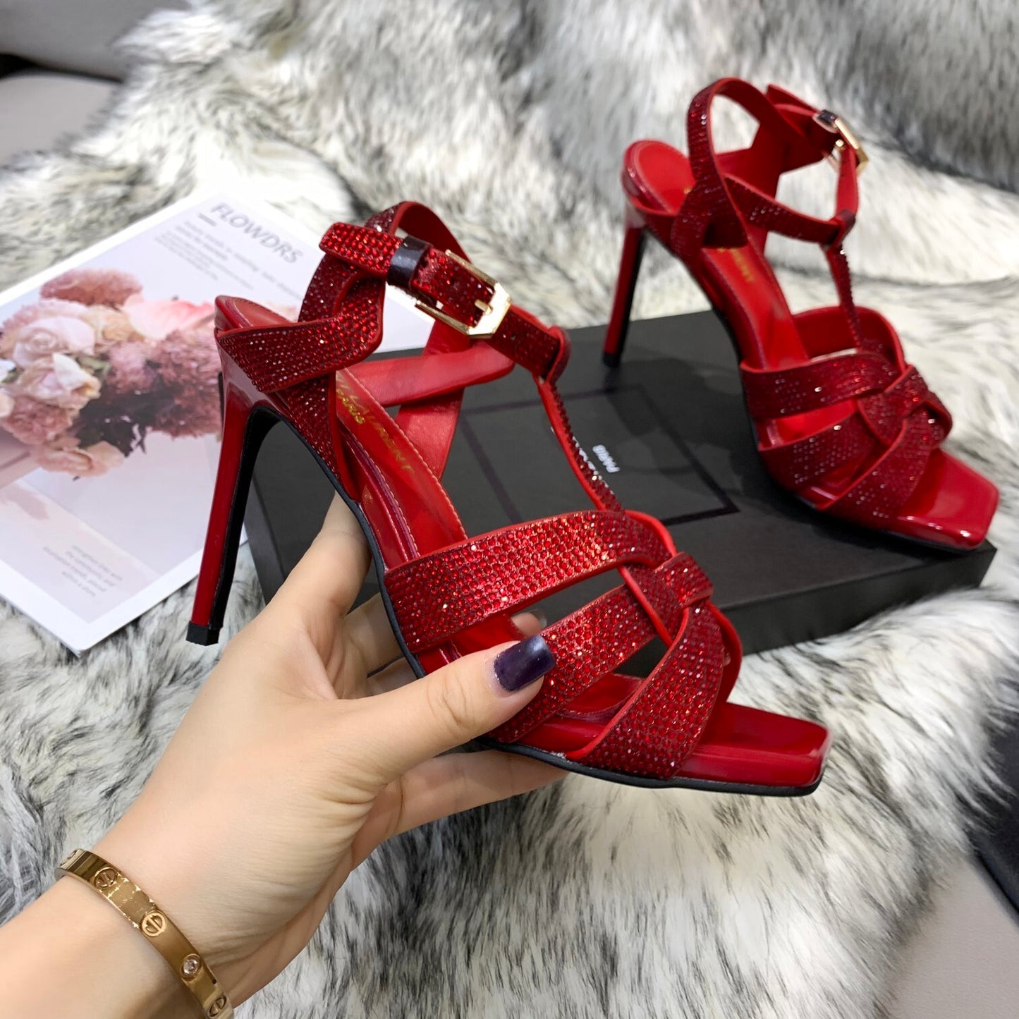 YSL Saint Laurent Super High-Heeled Sandals