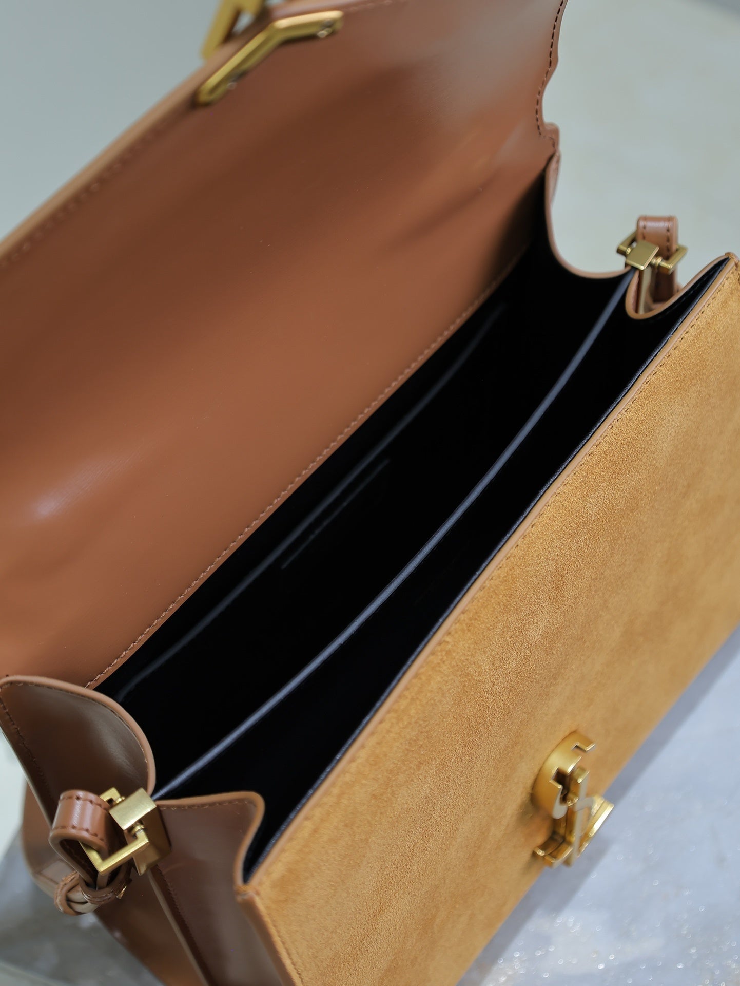 Saint Laurent Suede Cassandra Briefcase Bag