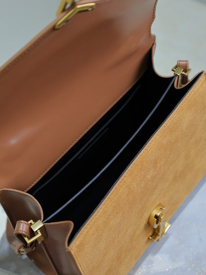 Saint Laurent Suede Cassandra Briefcase Bag
